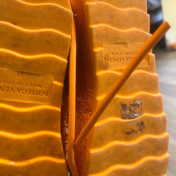 Bottega Veneta Orange Stretch Net Lace-Up Heels EU 38 - Picture 12 of 12